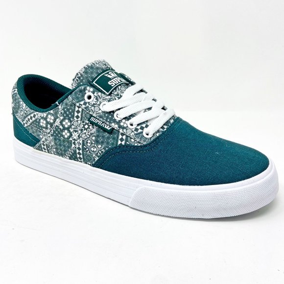 Supra Cobalt Evergreen Print Green White Mens Skateboard Sneakers 05663 304 - Picture 2 of 5